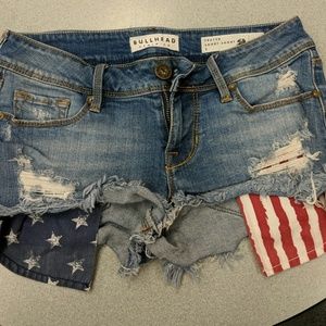Patriotic denim short shorts size 1